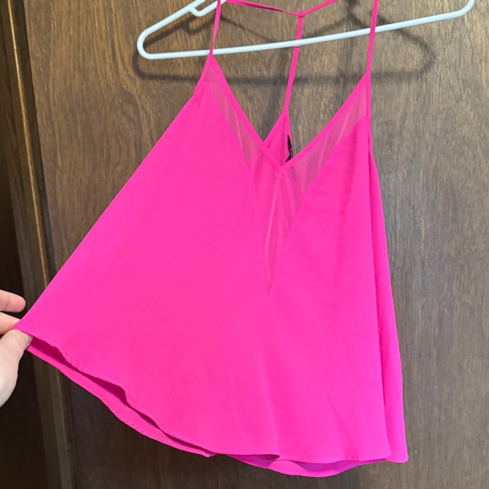 Express Women's Hot Pink Strappy V-Neck Camisole